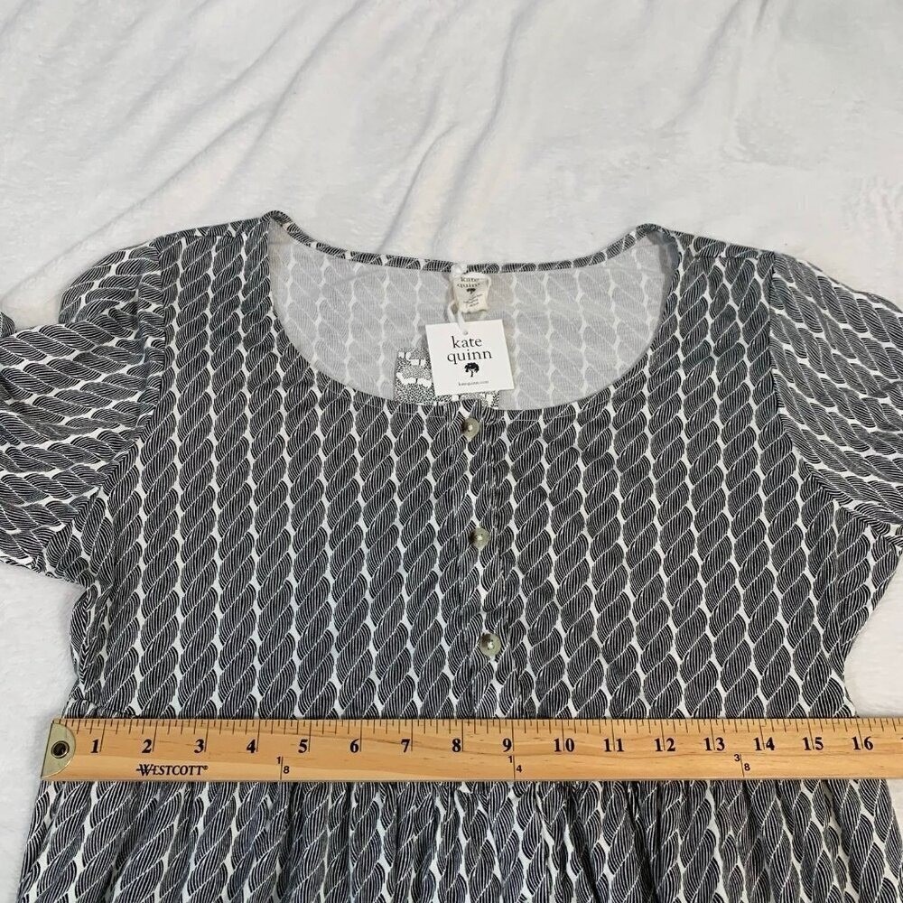 NEW Kate Quinn Jumpsuit Women L Black White Rope Print Bamboo Viscose Romper - Picture 8 of 9